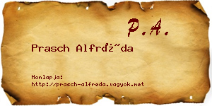 Prasch Alfréda névjegykártya